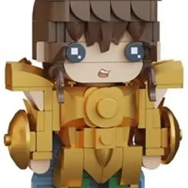 Thumbnail: Pantasy Saint Seiya Gold Saint Libra brick set with armored anime character display model