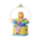 Pantasy Garfield gumball machine crystal ball display featuring Garfield inside colorful sphere