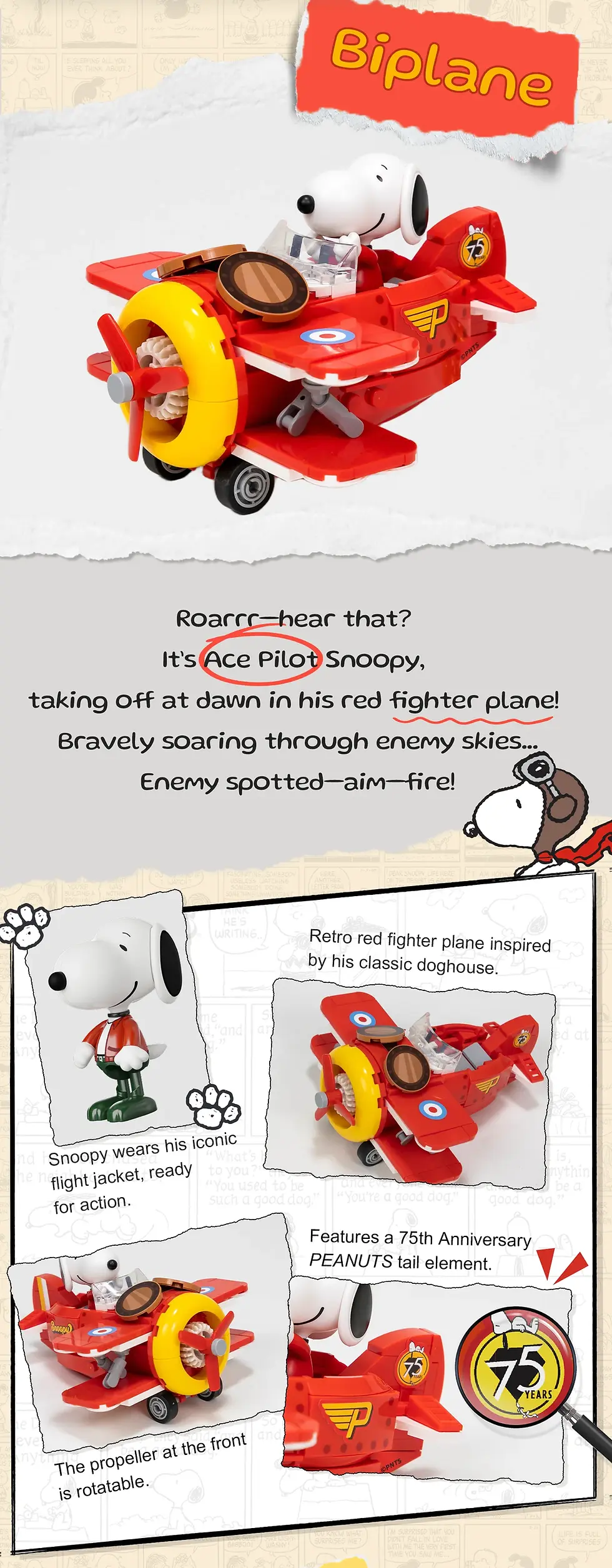 Thumbnail: snoopy biplane display build with red vintage plane and snoopy pilot by Pantasy