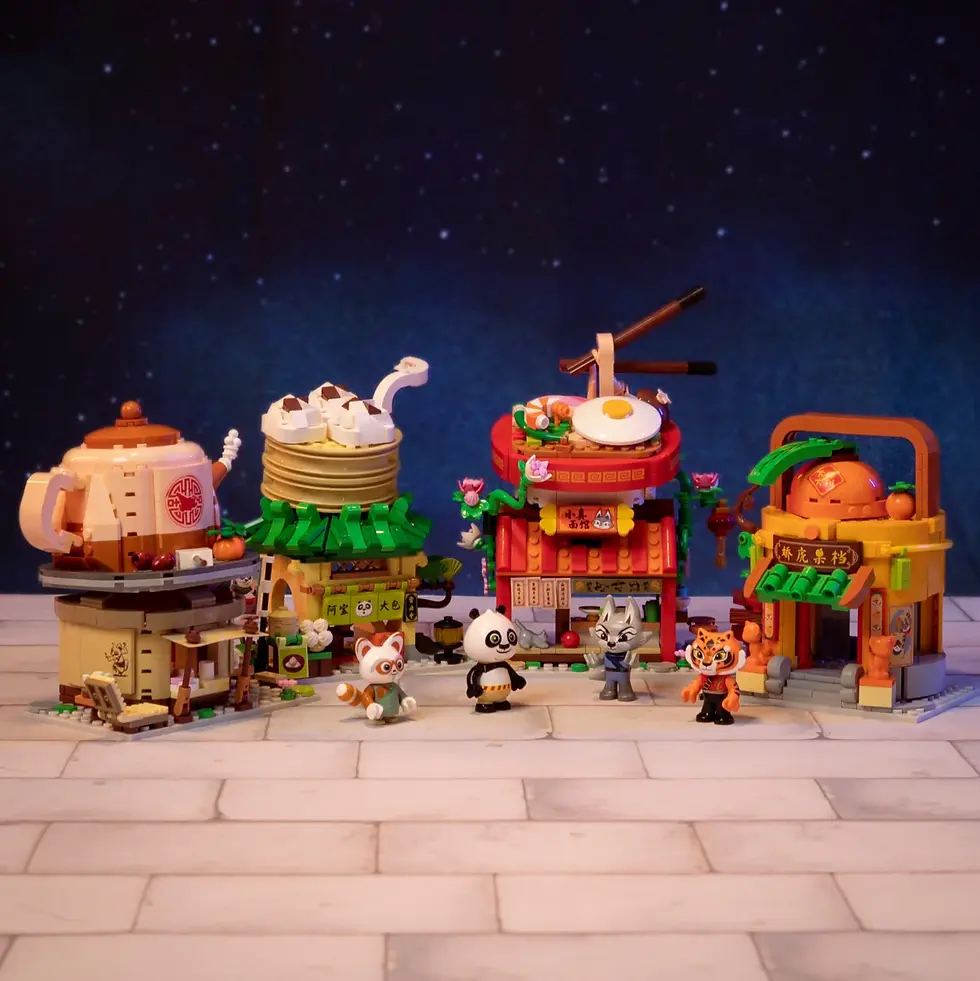 Thumbnail: Pantasy Kung Fu Panda Shifu tea stall brick set with teapot design and character figure