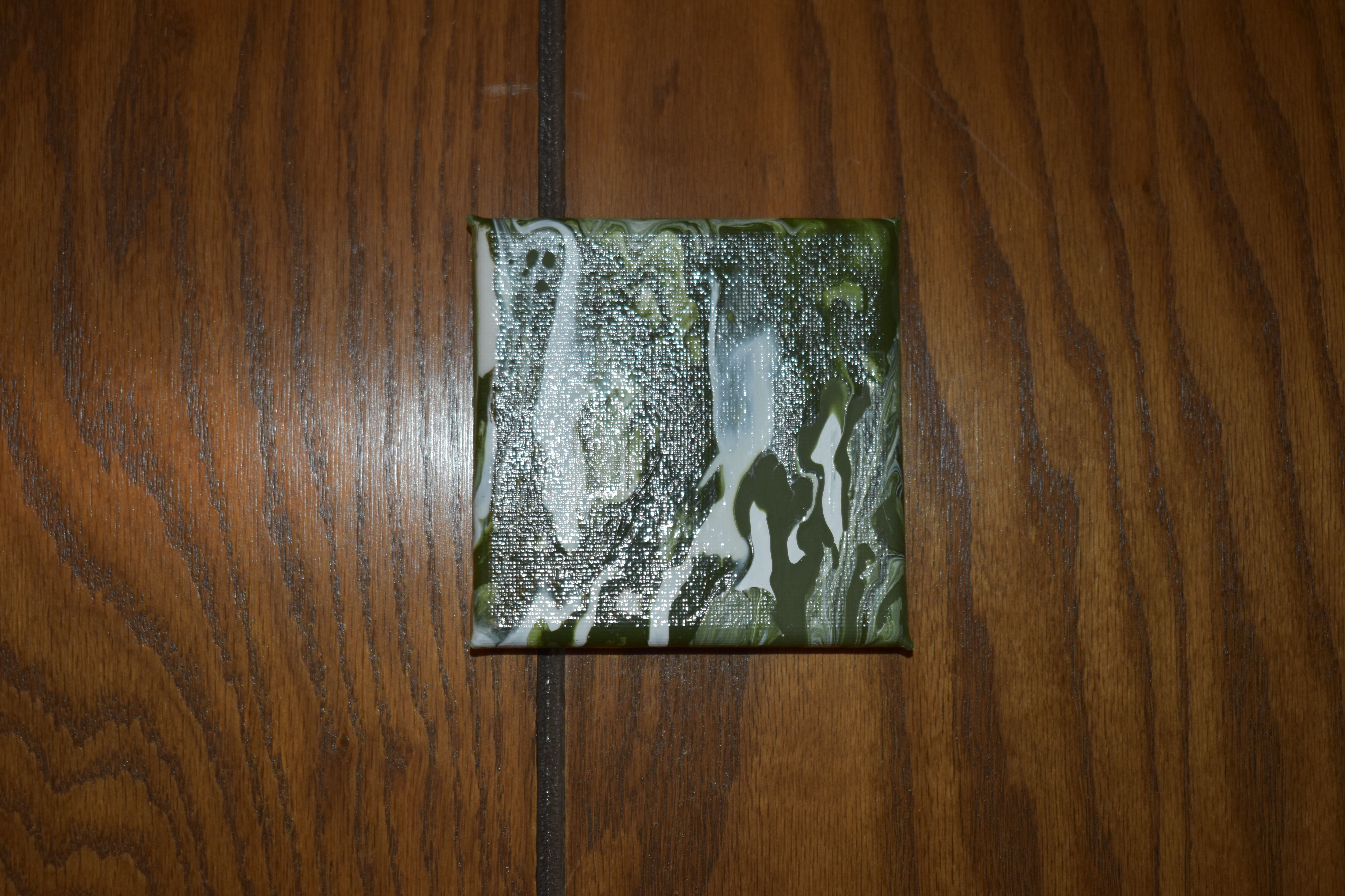 4X4 THIN ACRYLIC CANVAS PAINTING- PINE SPLASH