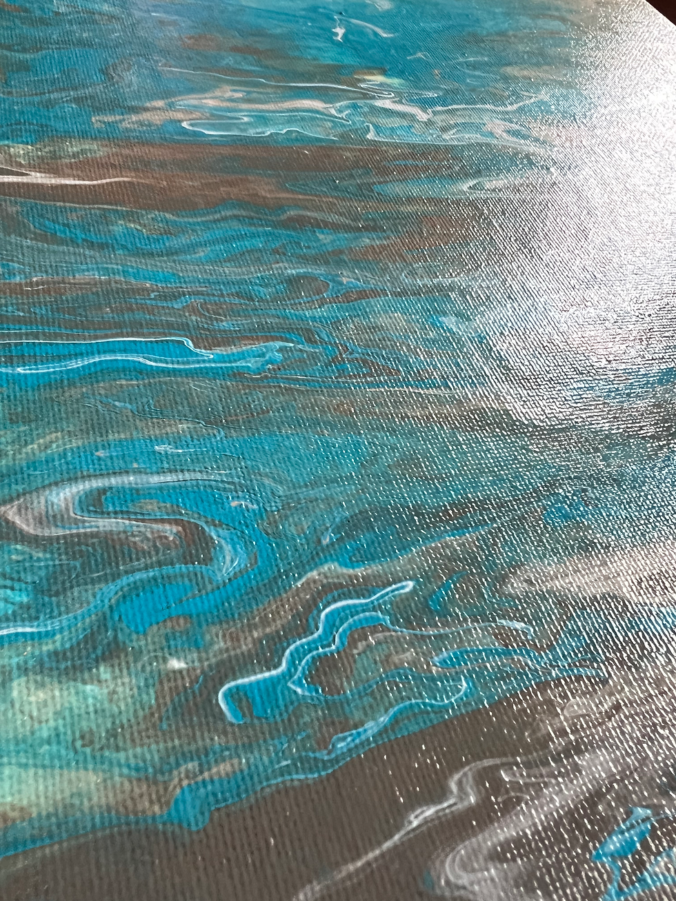 Thumbnail: 11X14 ACRYLIC CANVAS PAINTING - OCEAN SPLASH