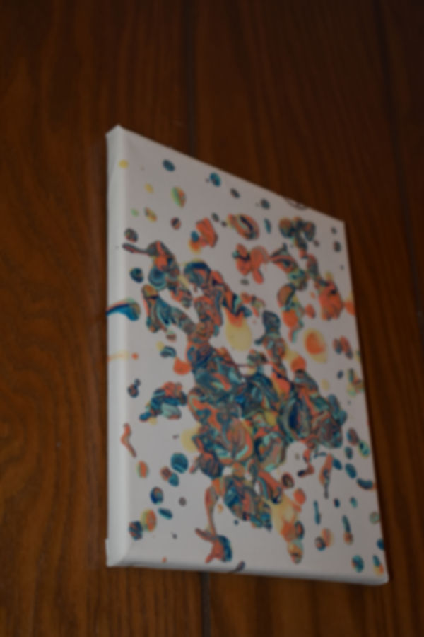 8X10 ACRYLIC CANVAS PAINTING- POLLY DRIP