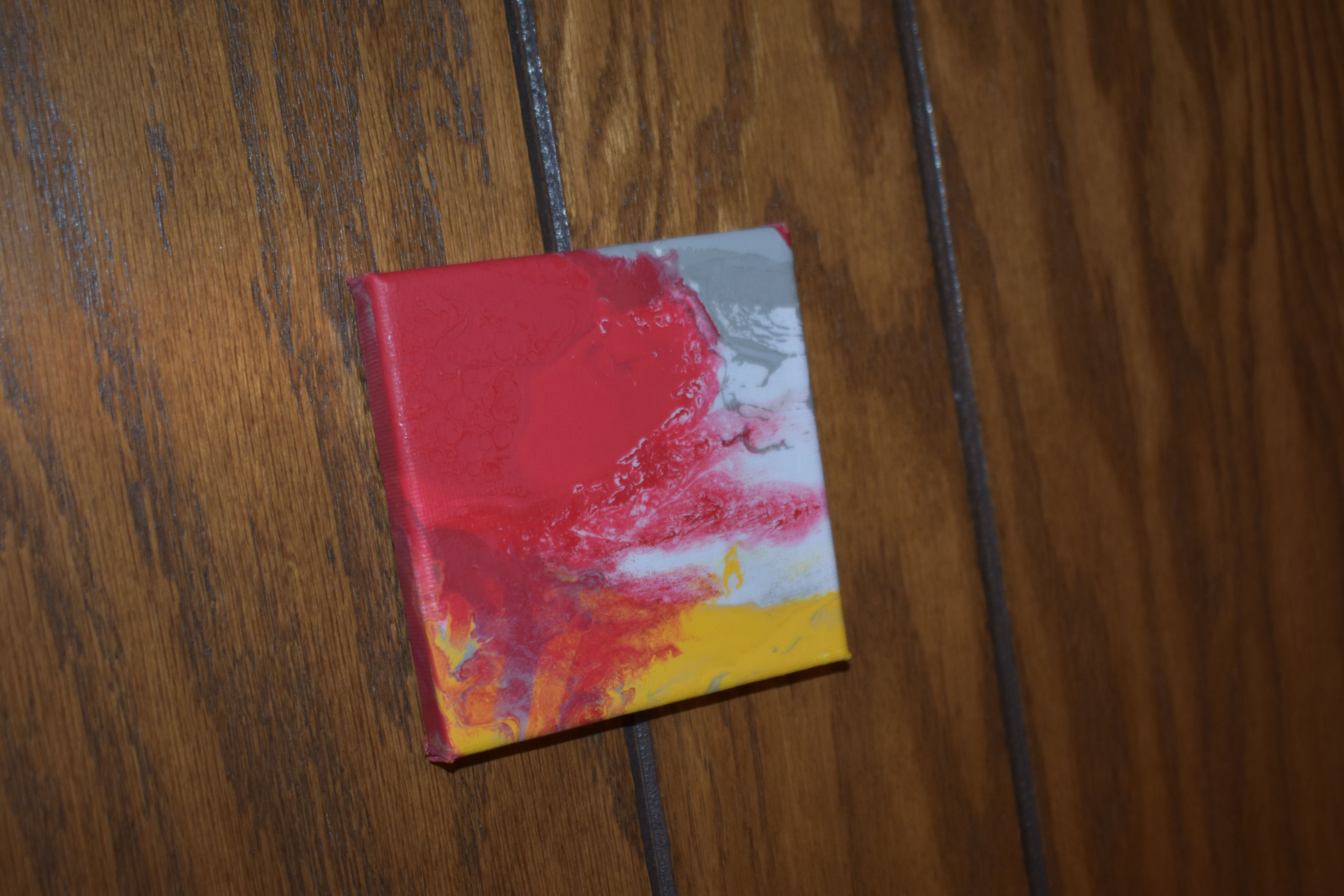 4X4 THIN ACRYLIC CANVAS PAINTING- FIRE SPLASH