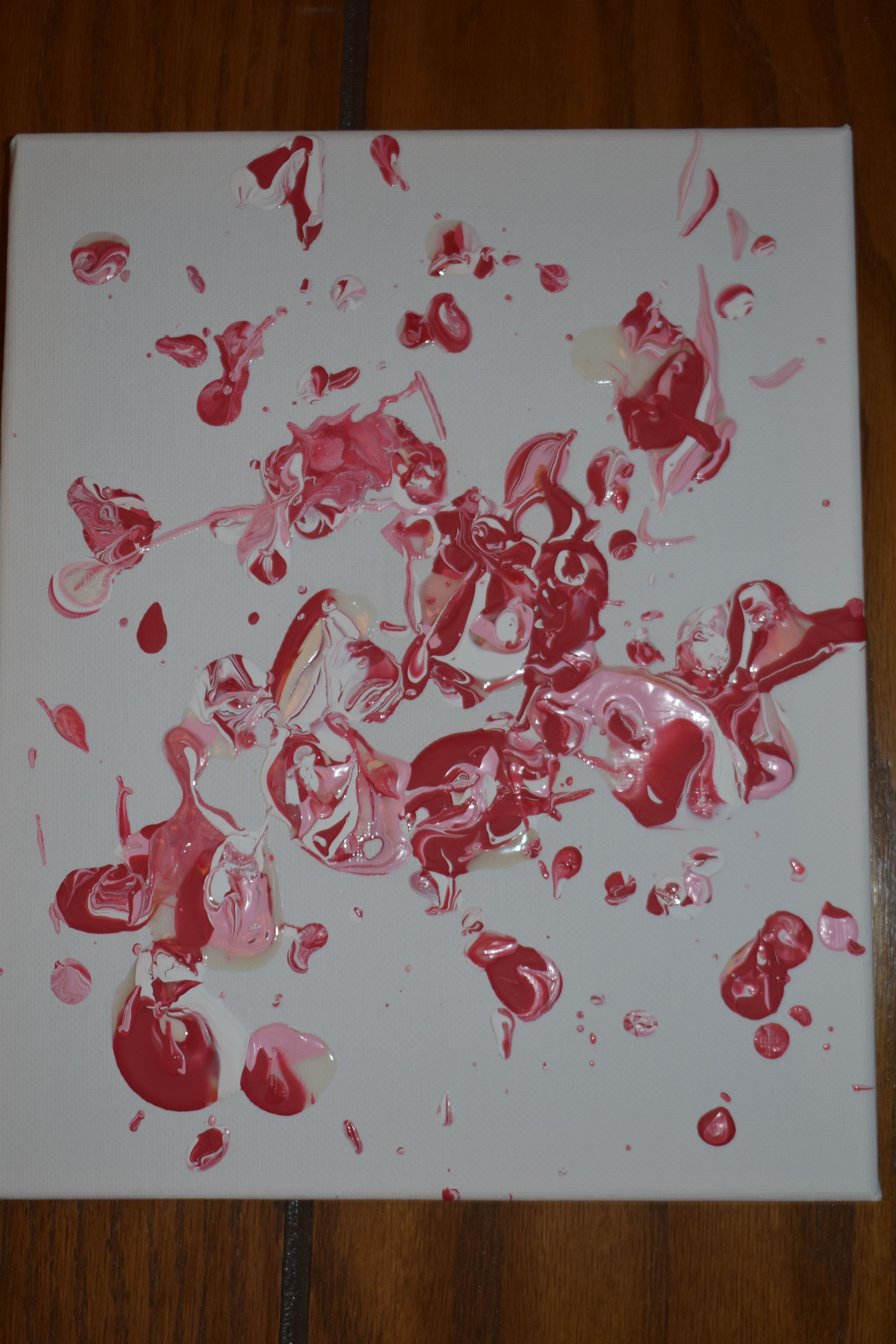 8X10 ACRYLIC CANVAS PAINTING- VALENTINE 2 DRIP