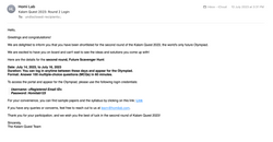 Homilab - Kalam Quest Confirmation Mail