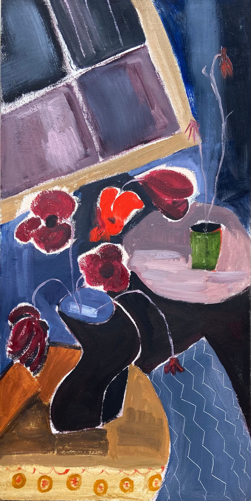 Poppies on a dark day