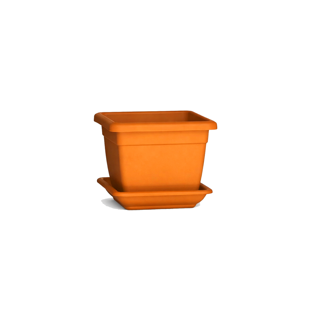 Terra 20x20 cm Square Planter (Saucer Included)