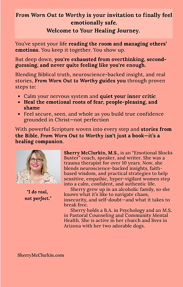 Book's back cover, Sherry's bio