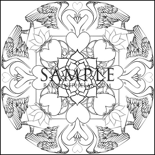 Swan Mandala Colouring Page | ravynnephelan
