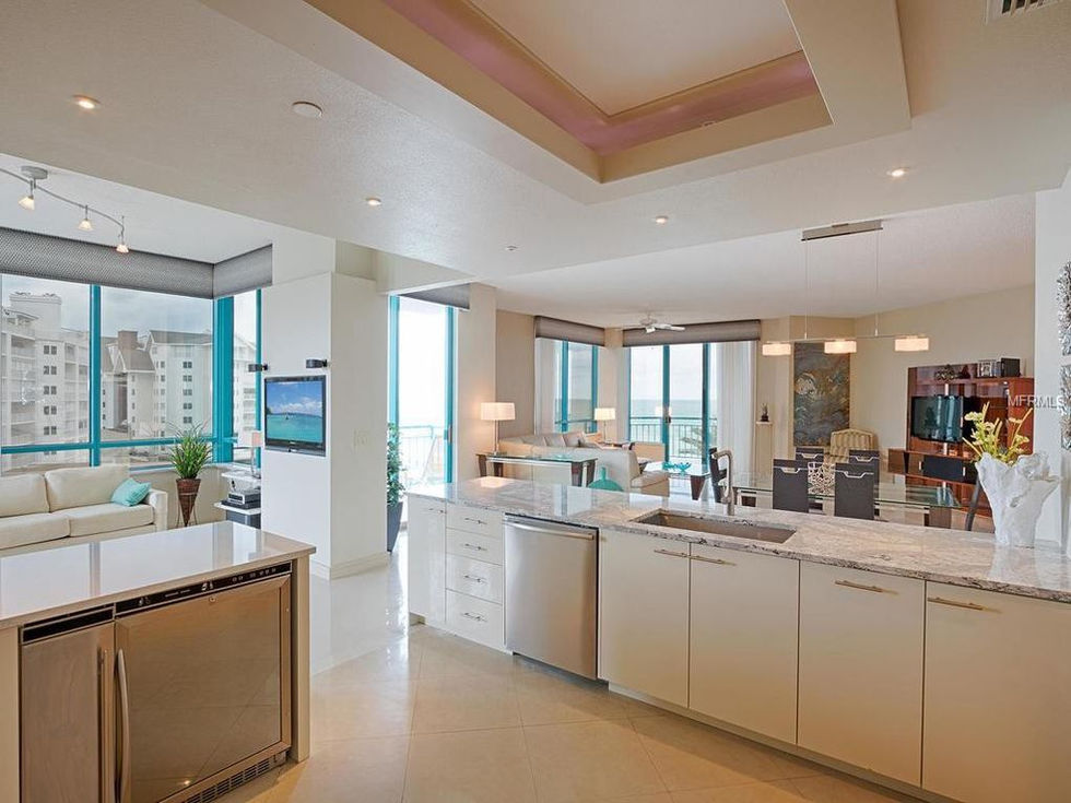 Kitchen Viewing a Living Room