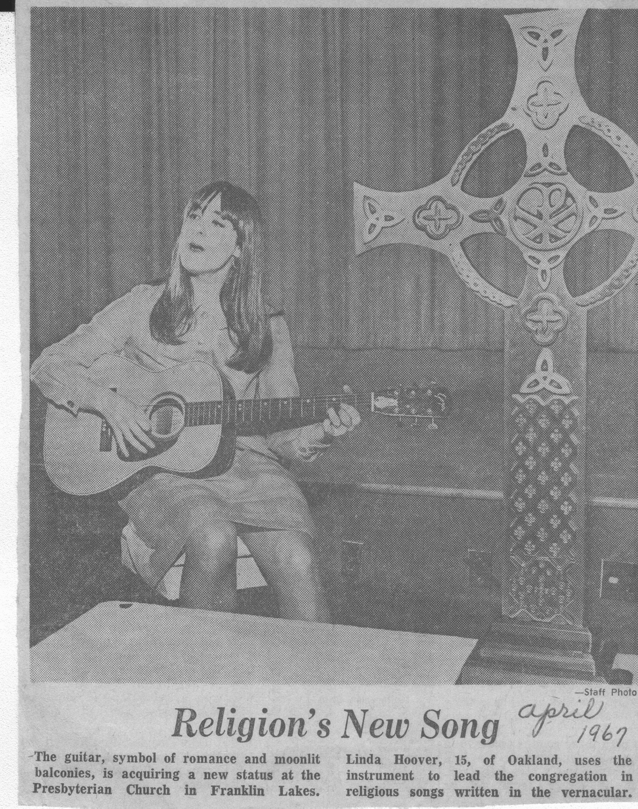 04-1967 Pres Chrch Linda with Cross