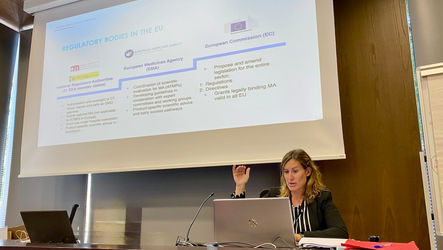 Dr. Natalia Escacena Acosta delivering Advanced therapy regulation training at the BST.