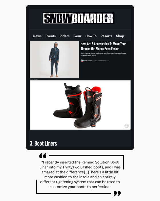 Listicle from Snowboarder - 5 skiing accessories, including Remind Insoles