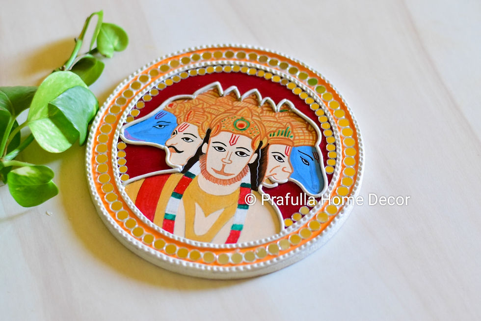 Thumbnail: Panchmukhi Hanuman | Mini Hanuman Lippan Art | Hanuman Home Decor | Wall Hanging