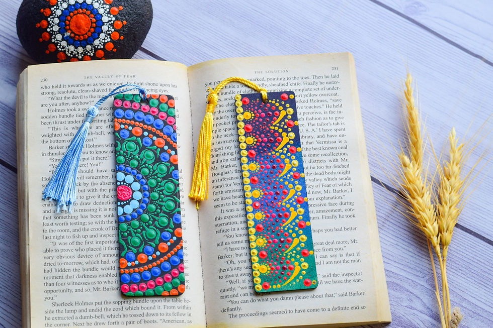 Thumbnail: Set of 2 Bookmark,Mandala Bookmark,Book tracker,Sacred Geometry Bookmark

