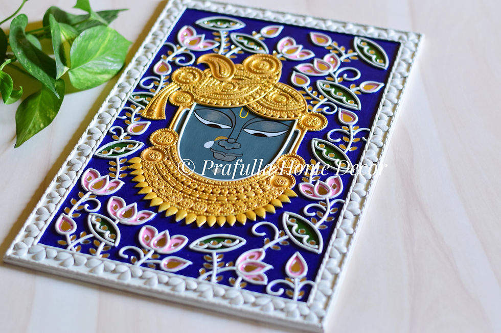 Shreenathji - Lotus Lippan Art| Shreenathji Wall Hanging |Shreenathji Home Decor