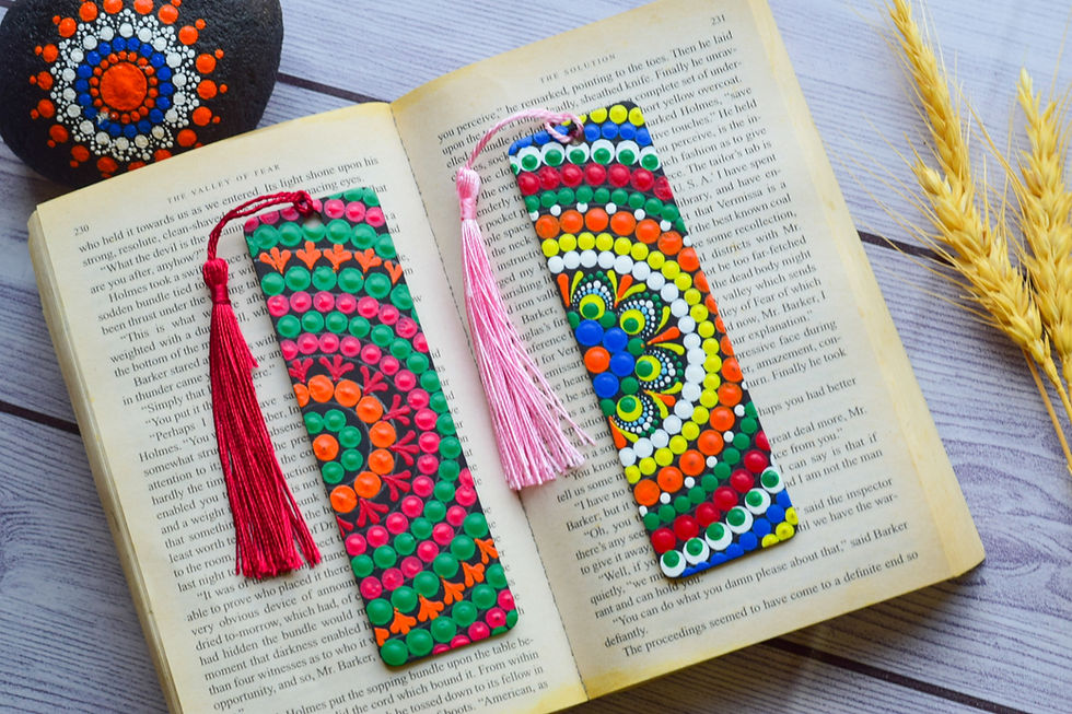 Set of 2 Bookmark,Mandala Bookmark,Book tracker,Sacred Geometry Bookmark

