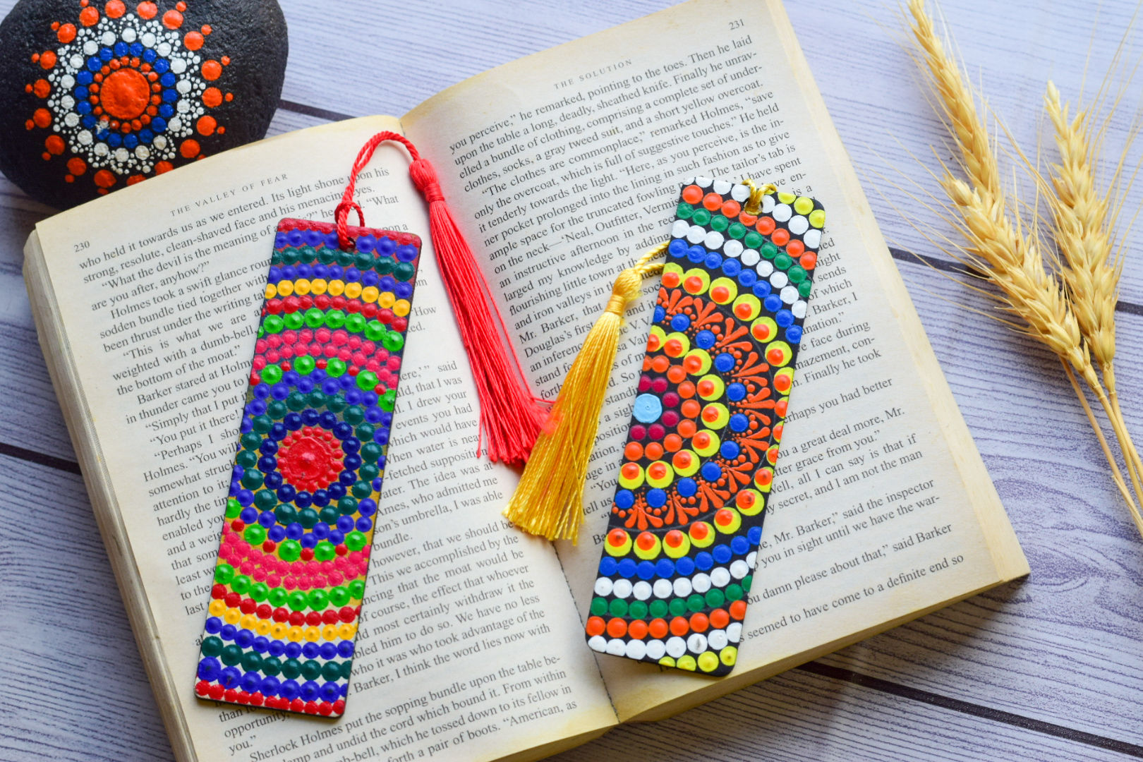 Set of 2 Bookmark,Mandala Bookmark,Book tracker,Sacred Geometry Bookmark