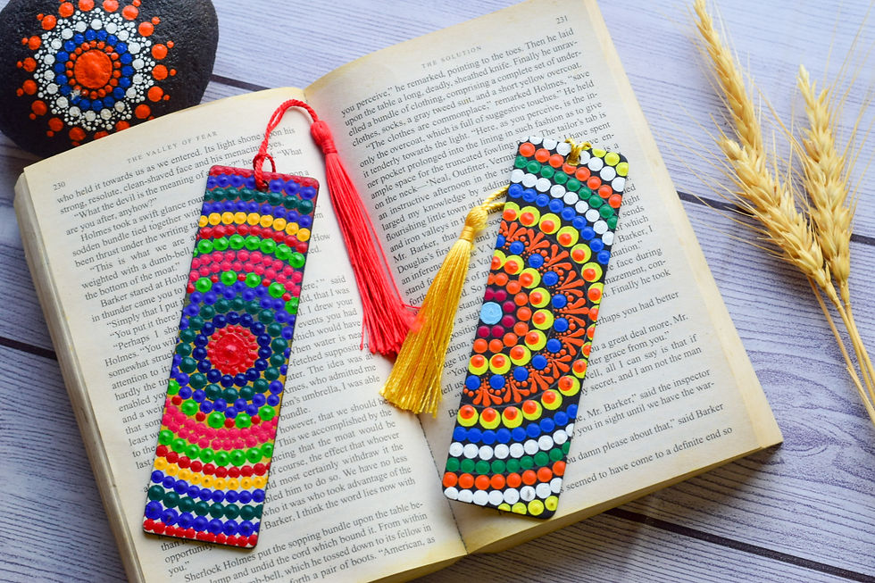 Thumbnail: Set of 2 Bookmark,Mandala Bookmark,Book tracker,Sacred Geometry Bookmark