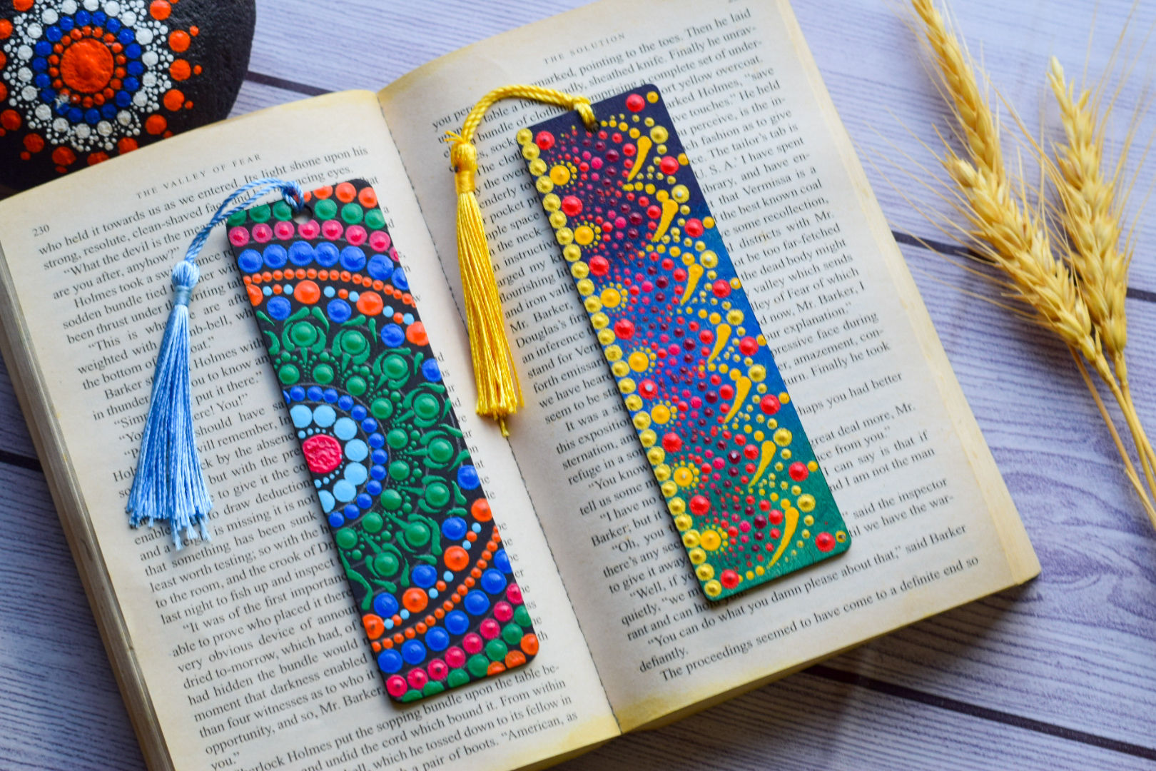 Set of 2 Bookmark,Mandala Bookmark,Book tracker,Sacred Geometry Bookmark