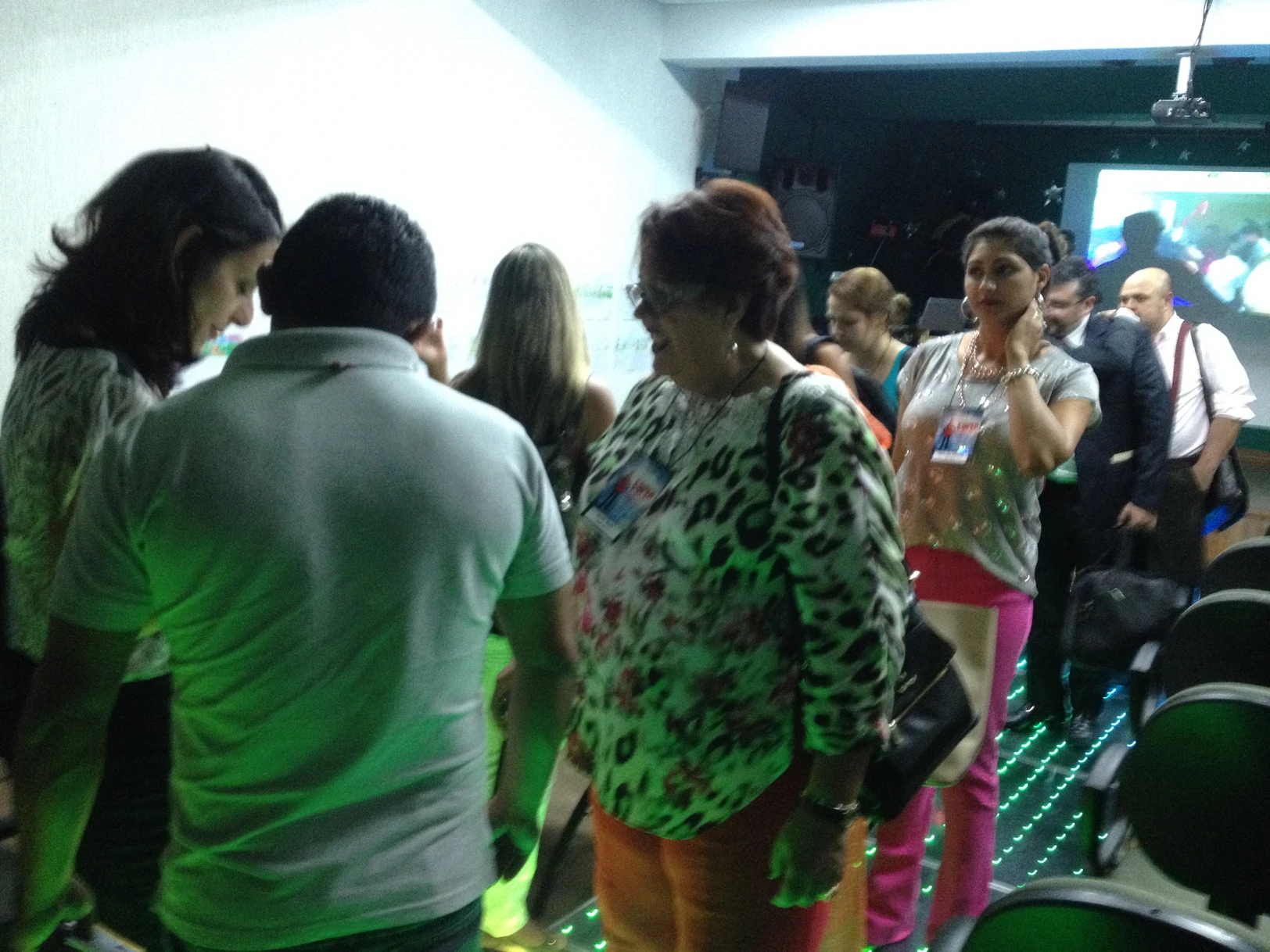 People gather at a presentation