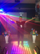 Man enjoys vibrant light show