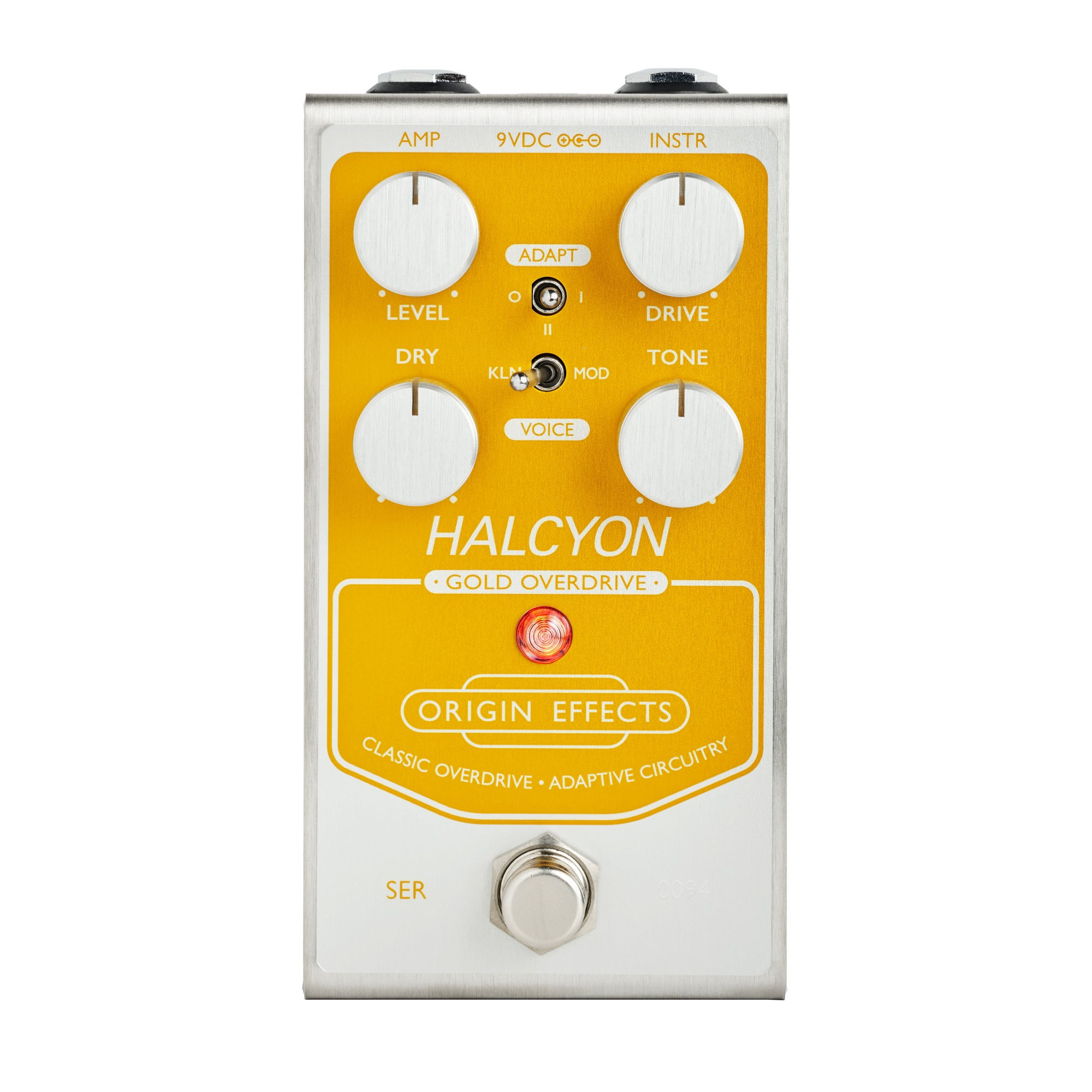 Origin Effects Halcyon Gold Overdrive visto de frente
