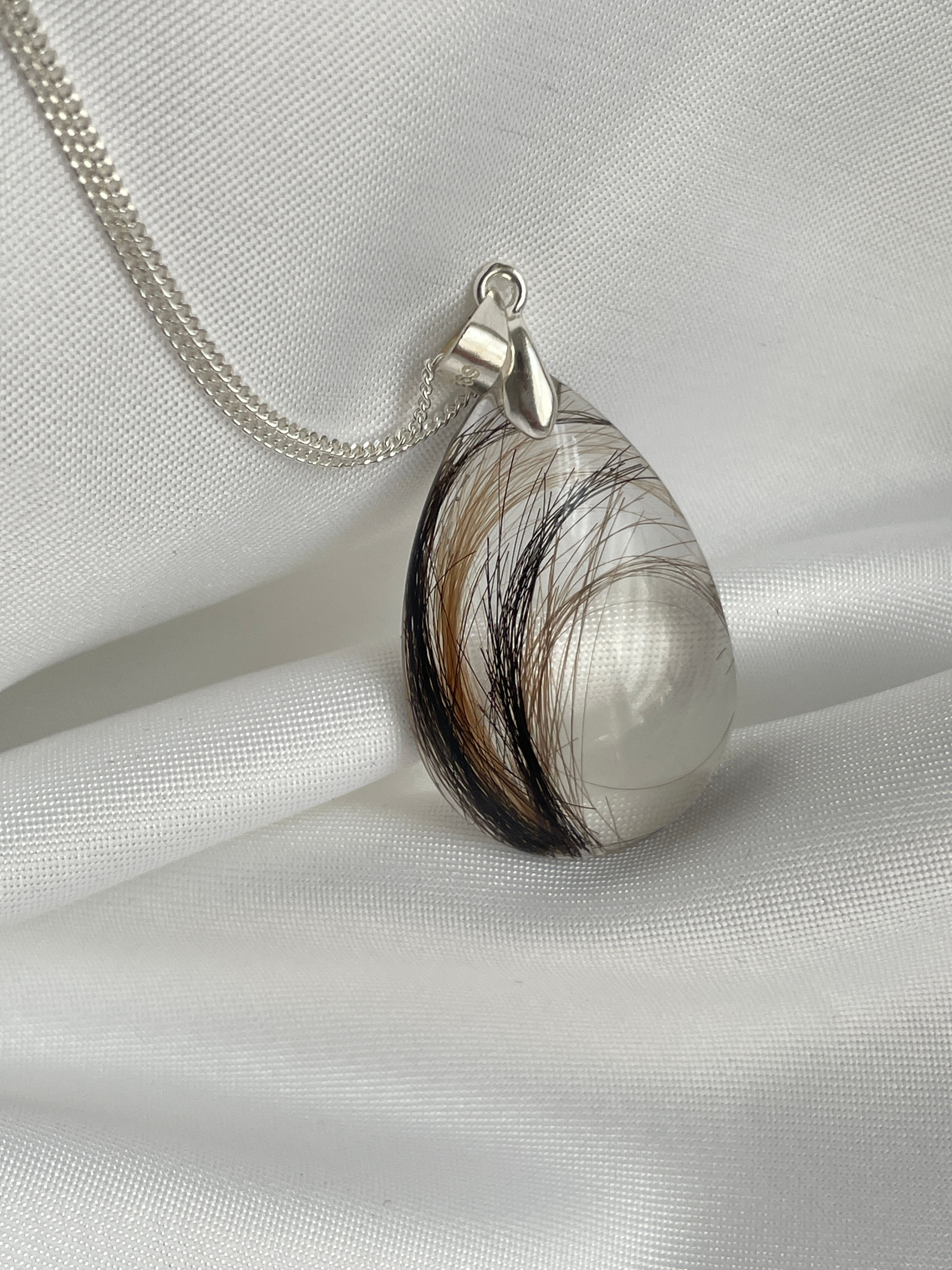 Tear Drop Multi-Locks Hair/Fur Pendant