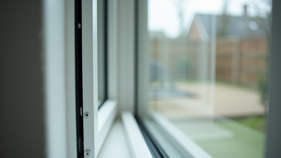 Close-up view of a double-glazed window being installed