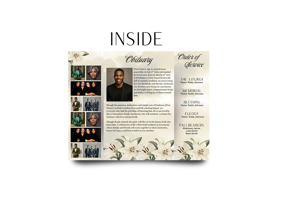 Thumbnail: Gatefold Funeral Programs (Center Opening)