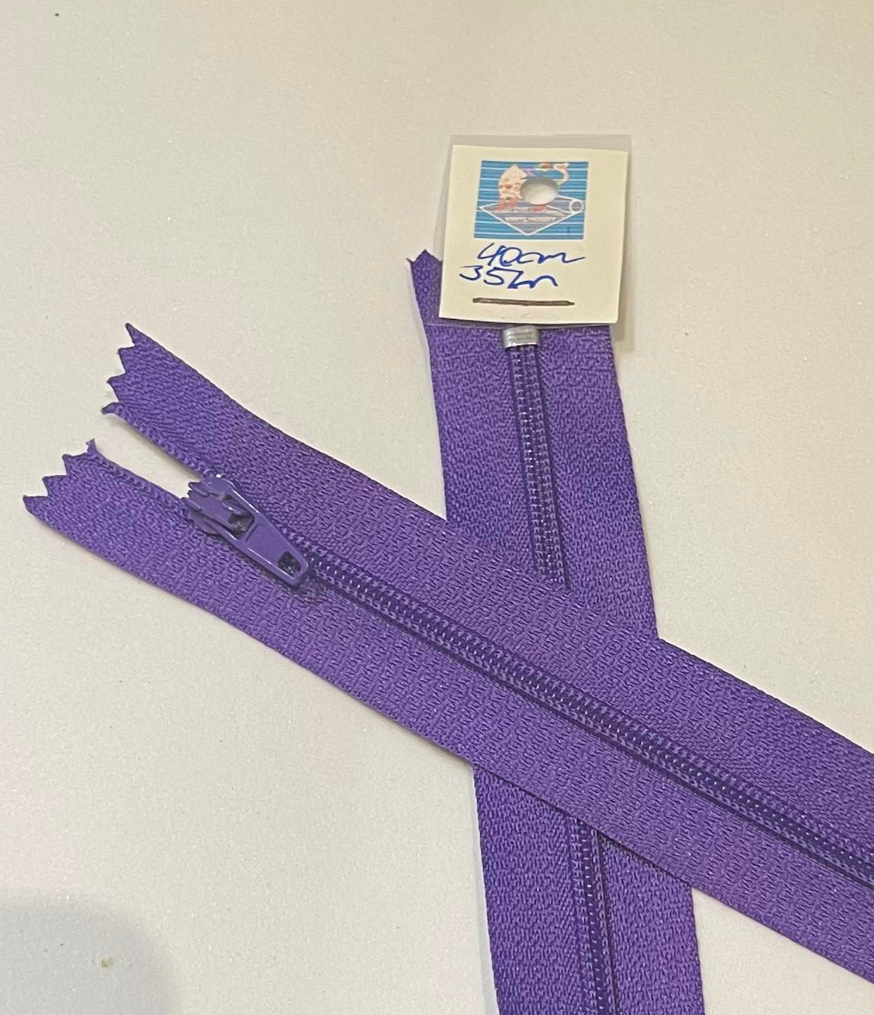 40cm 4mm ikke-delbar spiral glidelås - LILLA