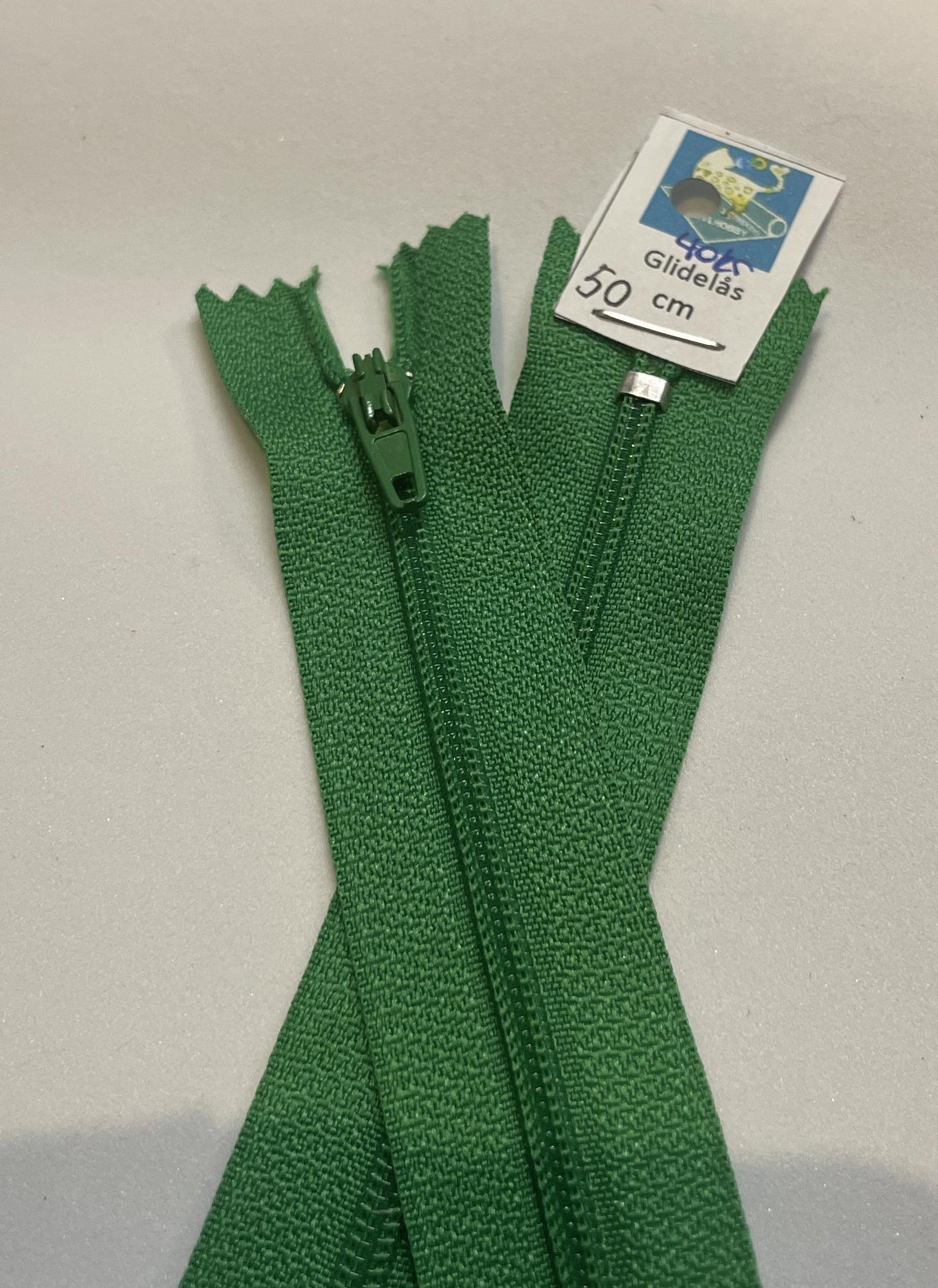 50cm 4mm ikke-delbar spiral glidelås - GRØNN