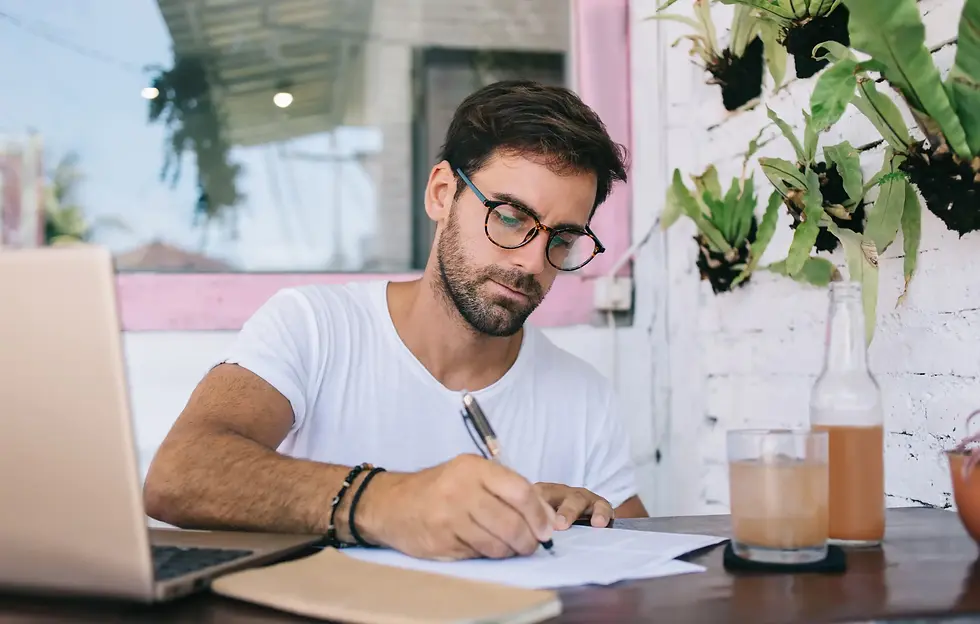 A landlord looking through FOBEA's frequently asked questions about lettings and managemen