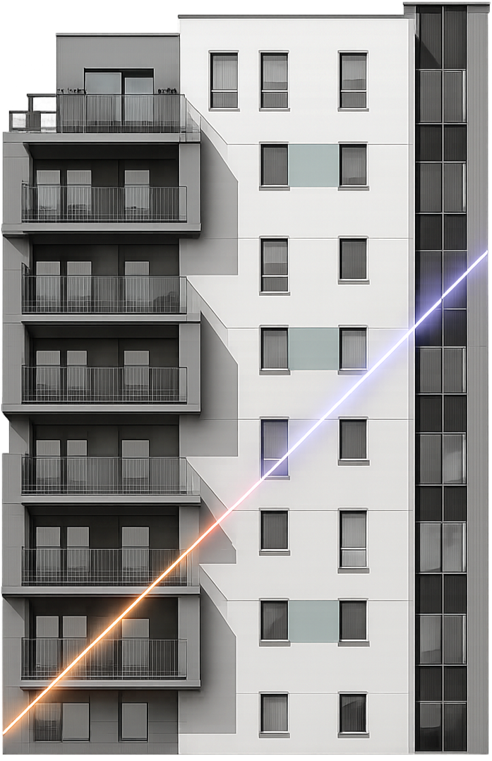 An apartment block showcasing Property Management with FOBEA