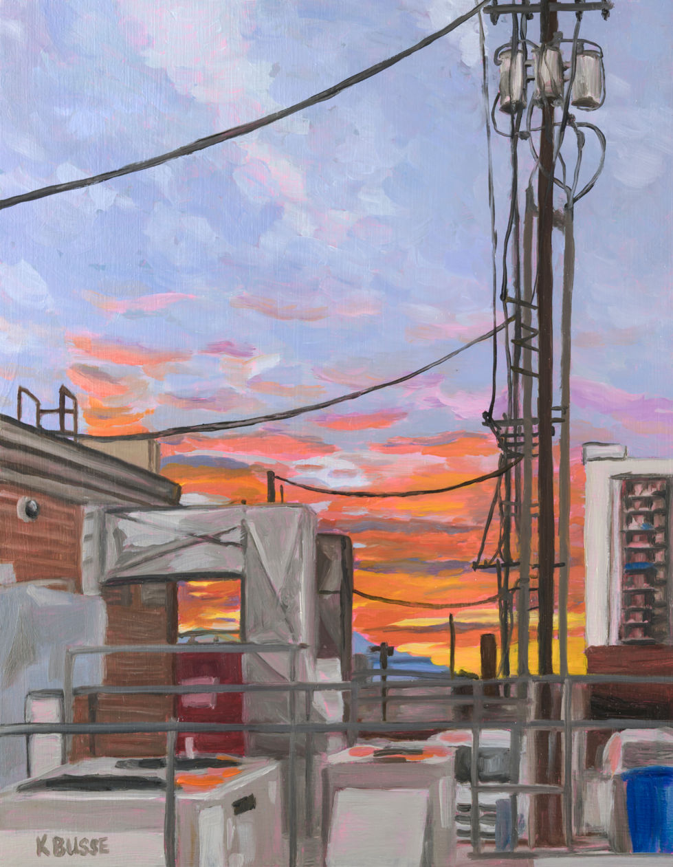 Sugarhouse Sunset, 11" x 14", oil on wood, 2025