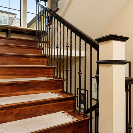 Custom Tread with Nailheads/ Designed by: Weiss Design Group