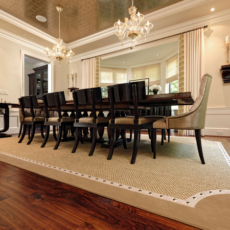 Custom Area Rug with Nailheads/ Designed by: Weiss Design Group
