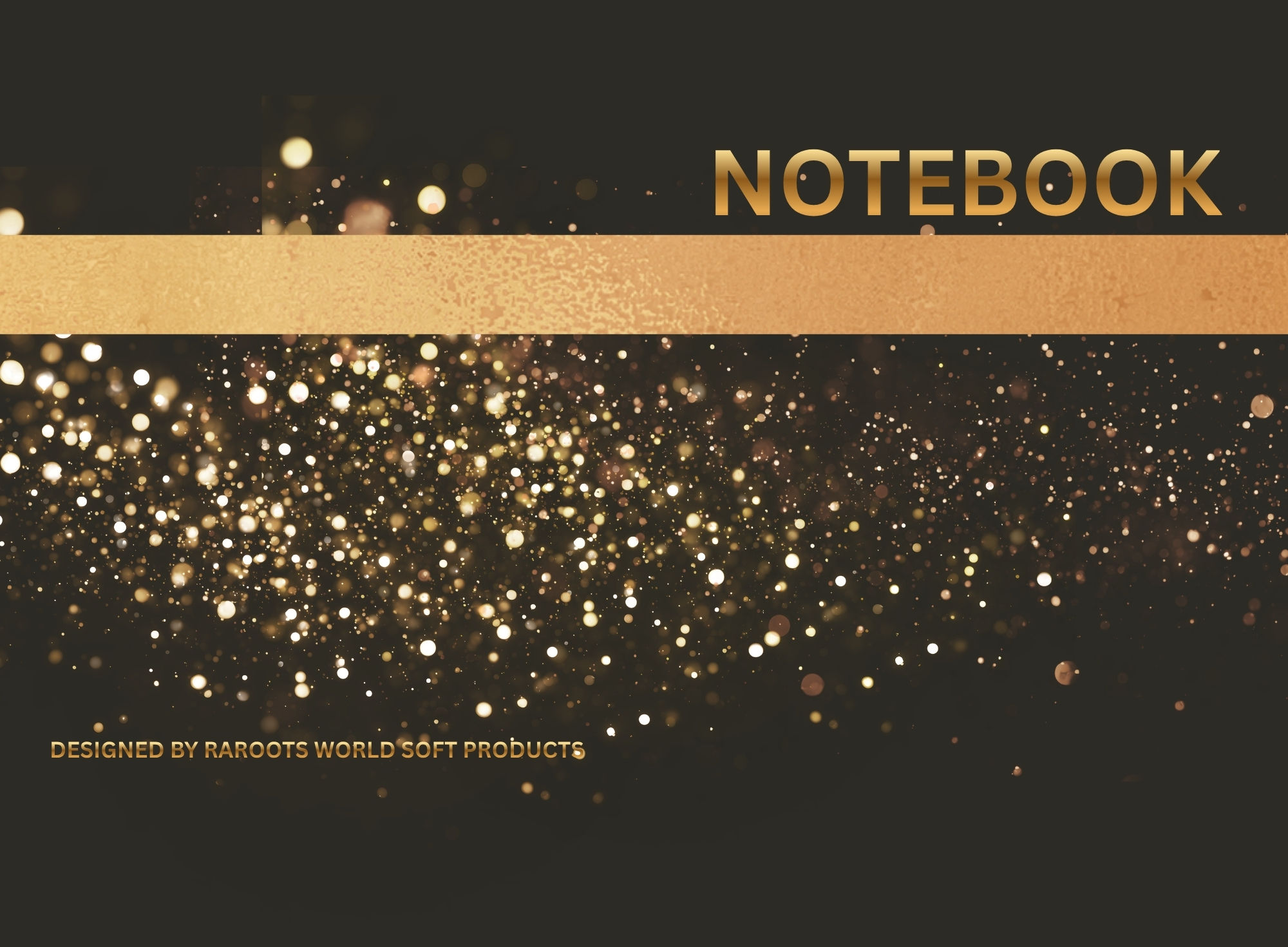 NOTEBOOK COVER - GOLDEN DUST BORDERED THEME DESIGN
