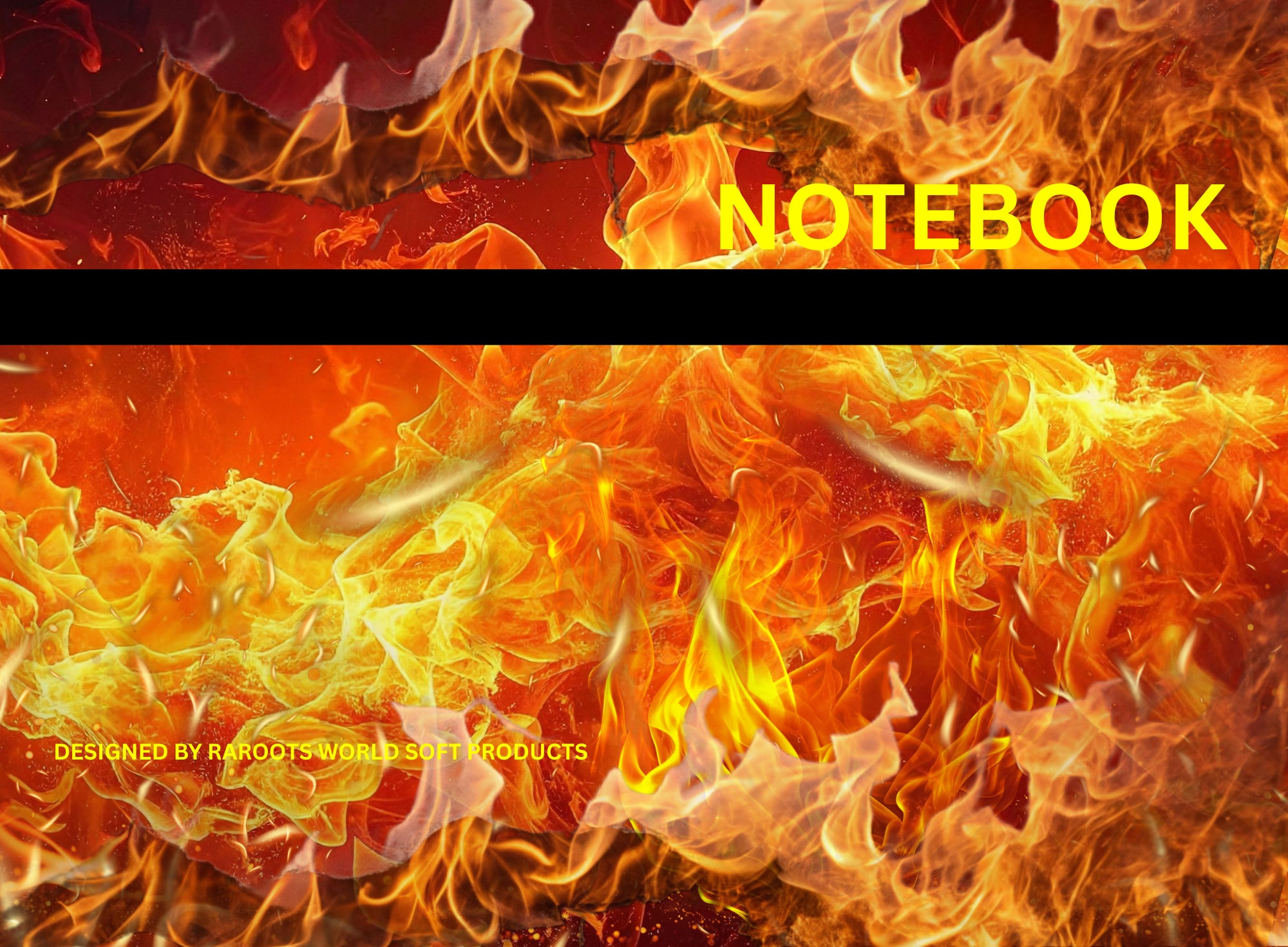 NOTEBOOK COVER - PASSION FIRE THEME DESIGN