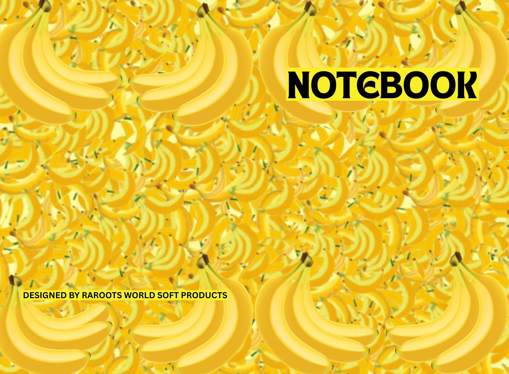 NOTEBOOK COVER - BANANAS 3D THEME DESIGN