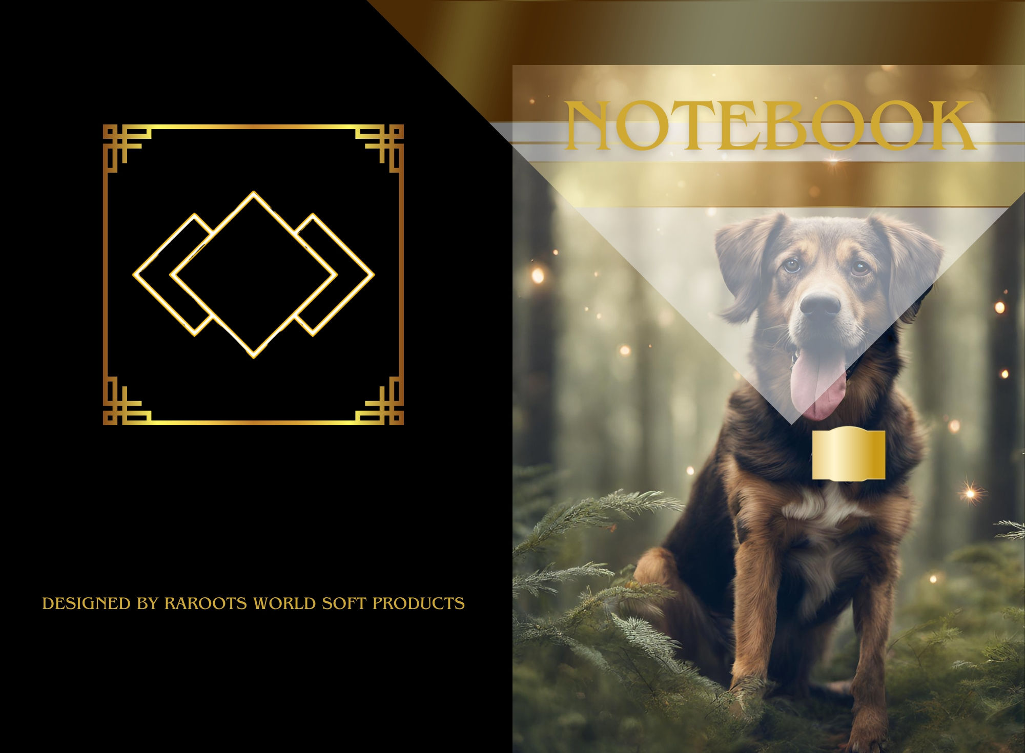 NOTEBOOK COVER - JUNGLE DOG THEME DESIGN