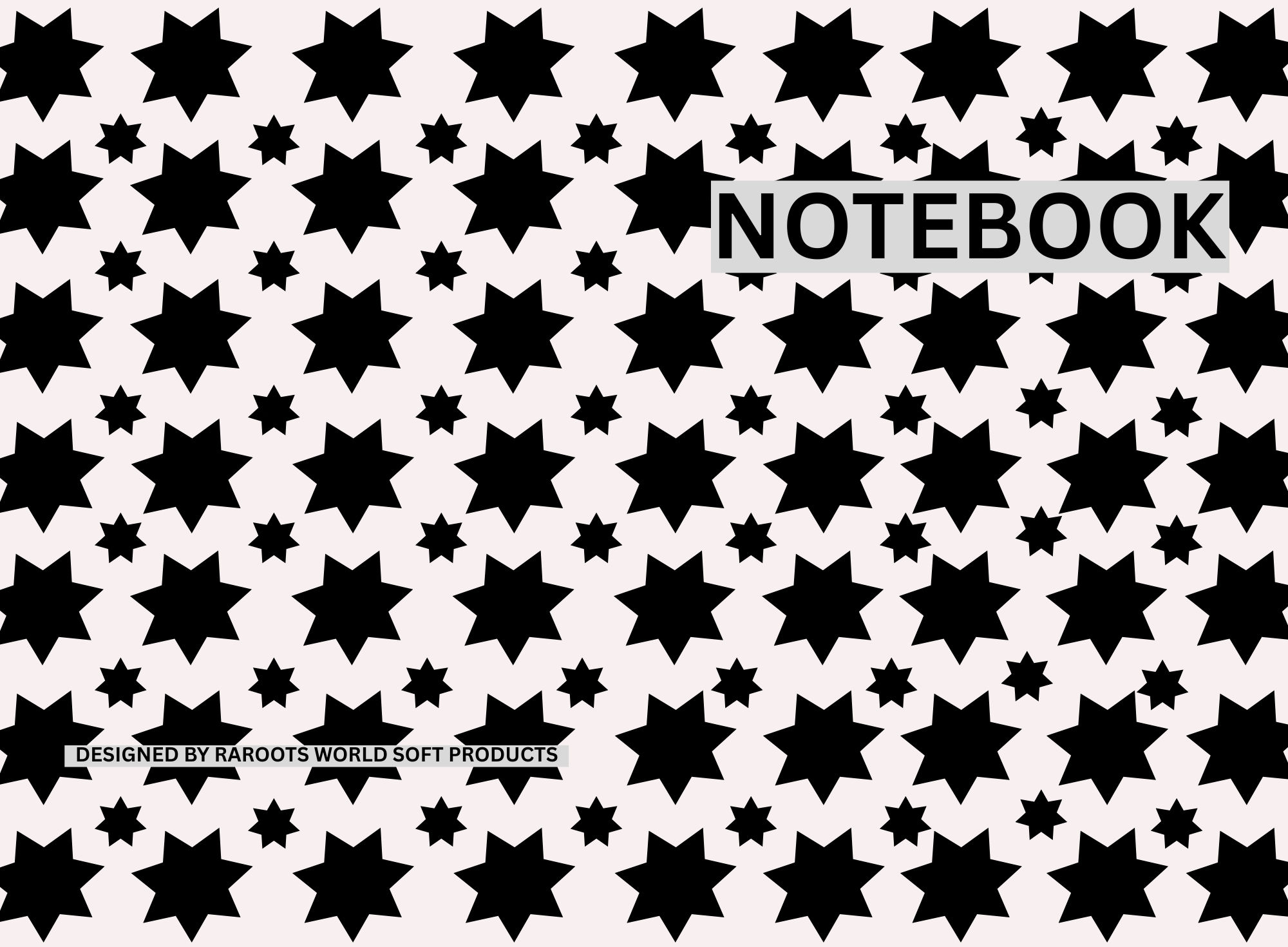 NOTEBOOK COVER - BLACK STARS THEME DESIGN