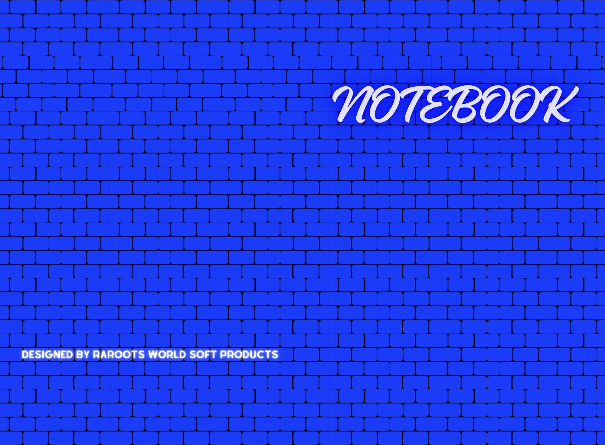 NOTEBOOK COVER - BLUE BRICKS THEME DESIGN