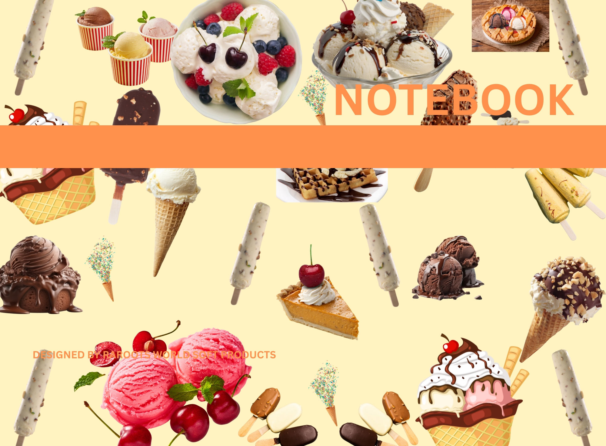 NOTEBOOK COVER - ICE CREAM THEME DESIGN