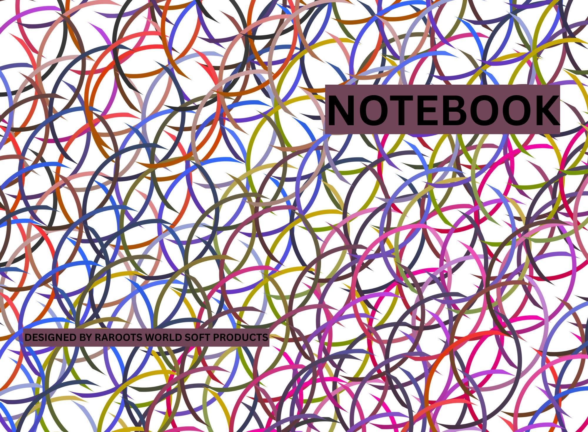 NOTEBOOK COVER - CIRCLESTRIPS FRAMES WHITEBACKGROUND THEME DESIGN