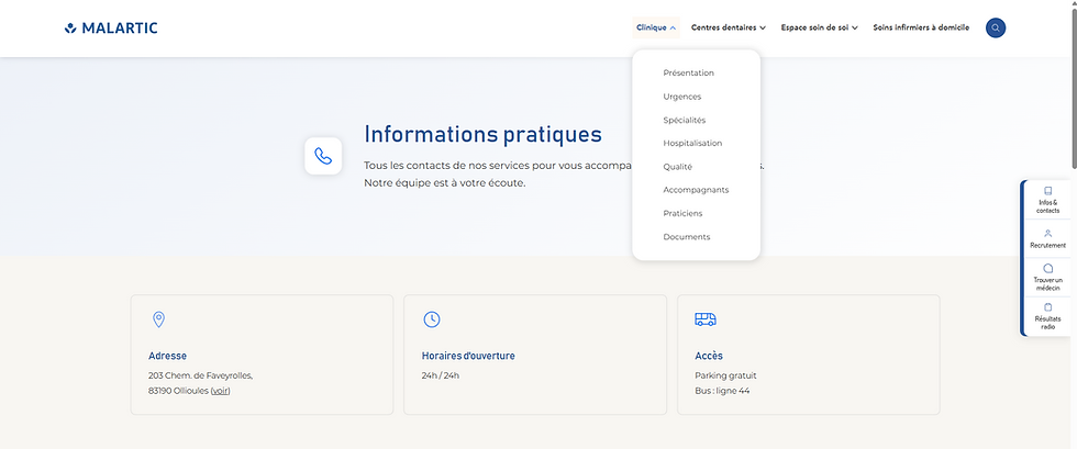 Le site Wix Studio de cette clinique : navigation fluide et SEO optimisé