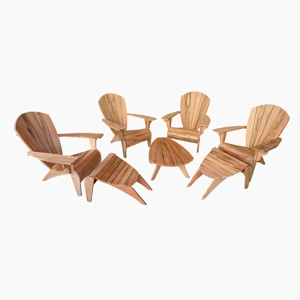 Verneuil, fauteuils Adirondack haut de gamme faits en France. Ici, un salon complet.