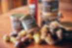 notre gamme de produits issus de la châtaigne (crème, sirop, compotes, etc.) et de nos autres cultures (colza, tournesol, lentilles...)