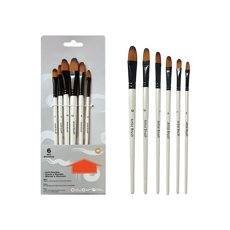 Thumbnail: 6 Pcs/Set Two-Tone Nylon Hair Brush